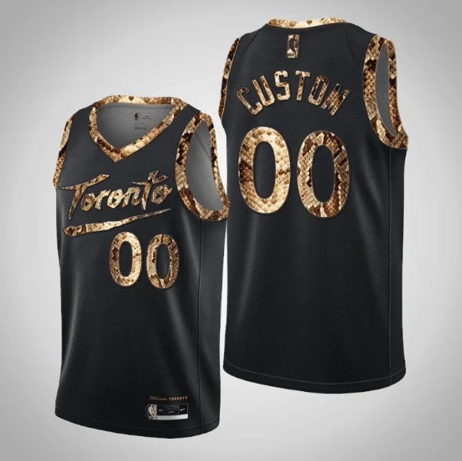 Youth's Toronto Raptors Custom Black 2021 Exclusive Edition Python Skin Jersey - -