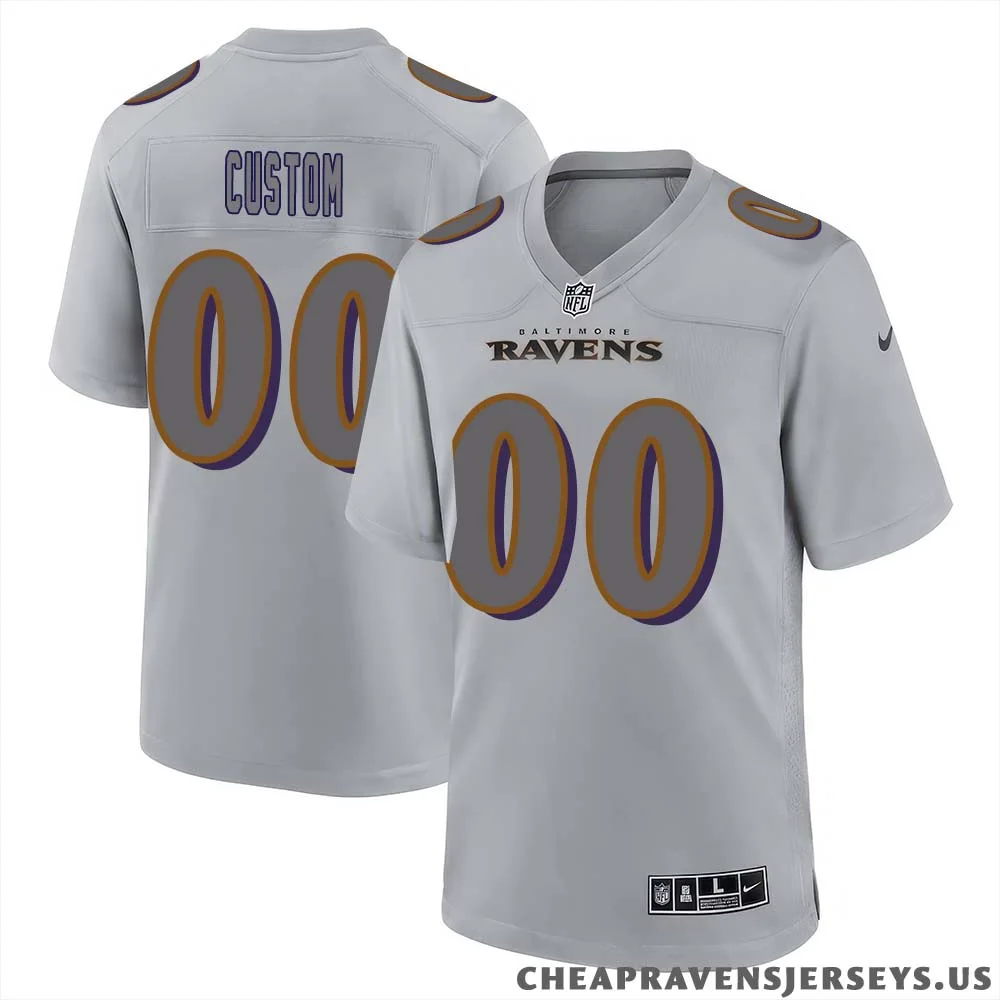 Custom Baltimore Ravens Atmosphere Fashion Game Jersey for Men - Gray -