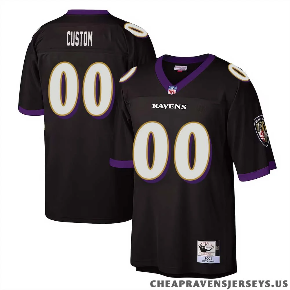 Custom Baltimore Ravens Mitchell & Ness 2004 Throwback Retired Player Jersey - Black -