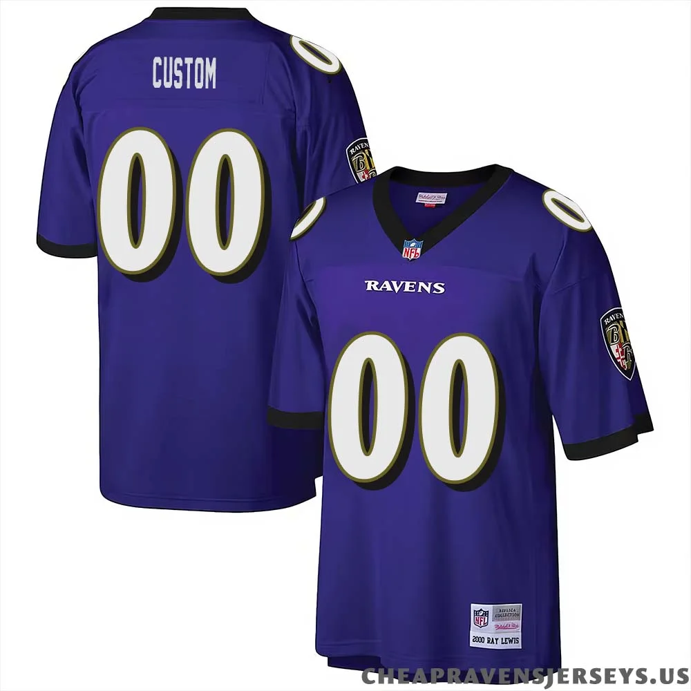 Custom Baltimore Ravens Mitchell & Ness Big & Tall 2000 Retired Player  Jersey - Purple