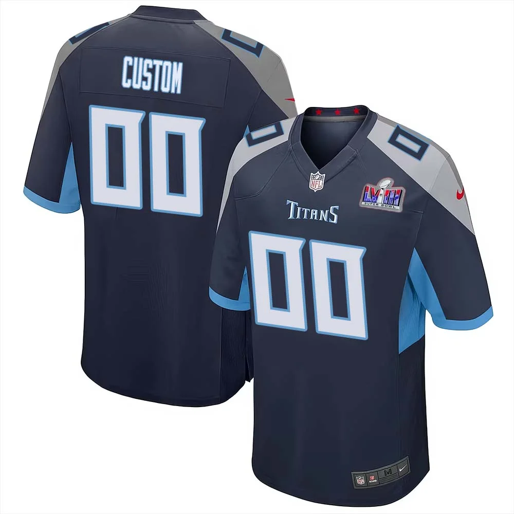 Custom Home Tennessee Titans Super Bowl LVIII Limited Black Jersey for Men -