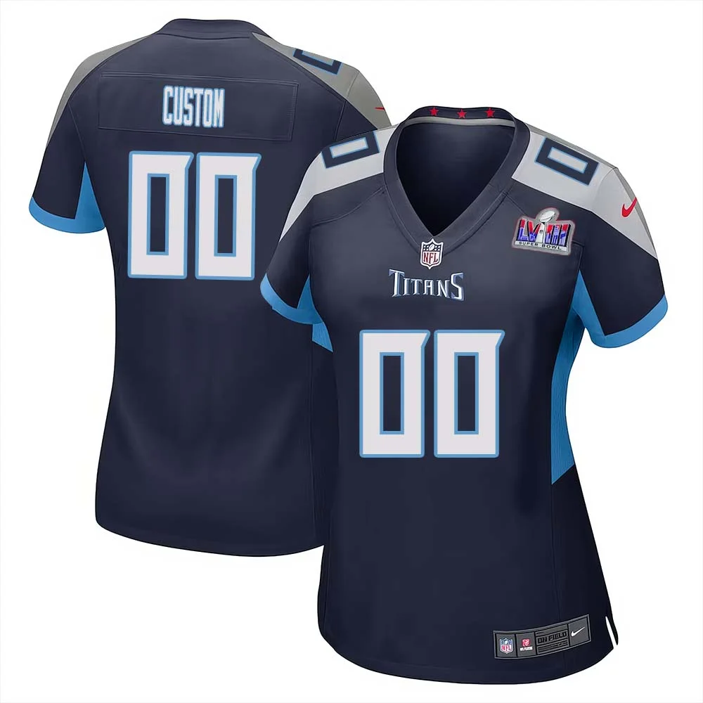 Custom Home Tennessee Titans Super Bowl LVIII Limited Black Jersey for Woman -