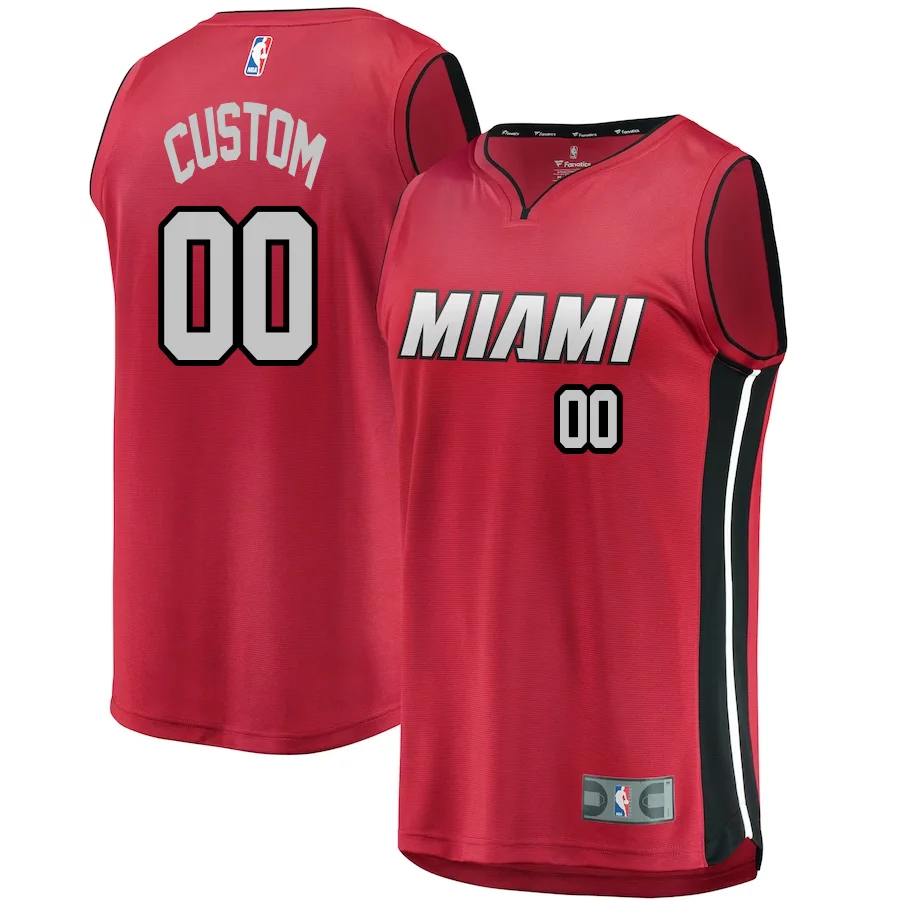Custom Miami Heat Branded Youth Fast Break  Player Jersey Red - Statement Edition