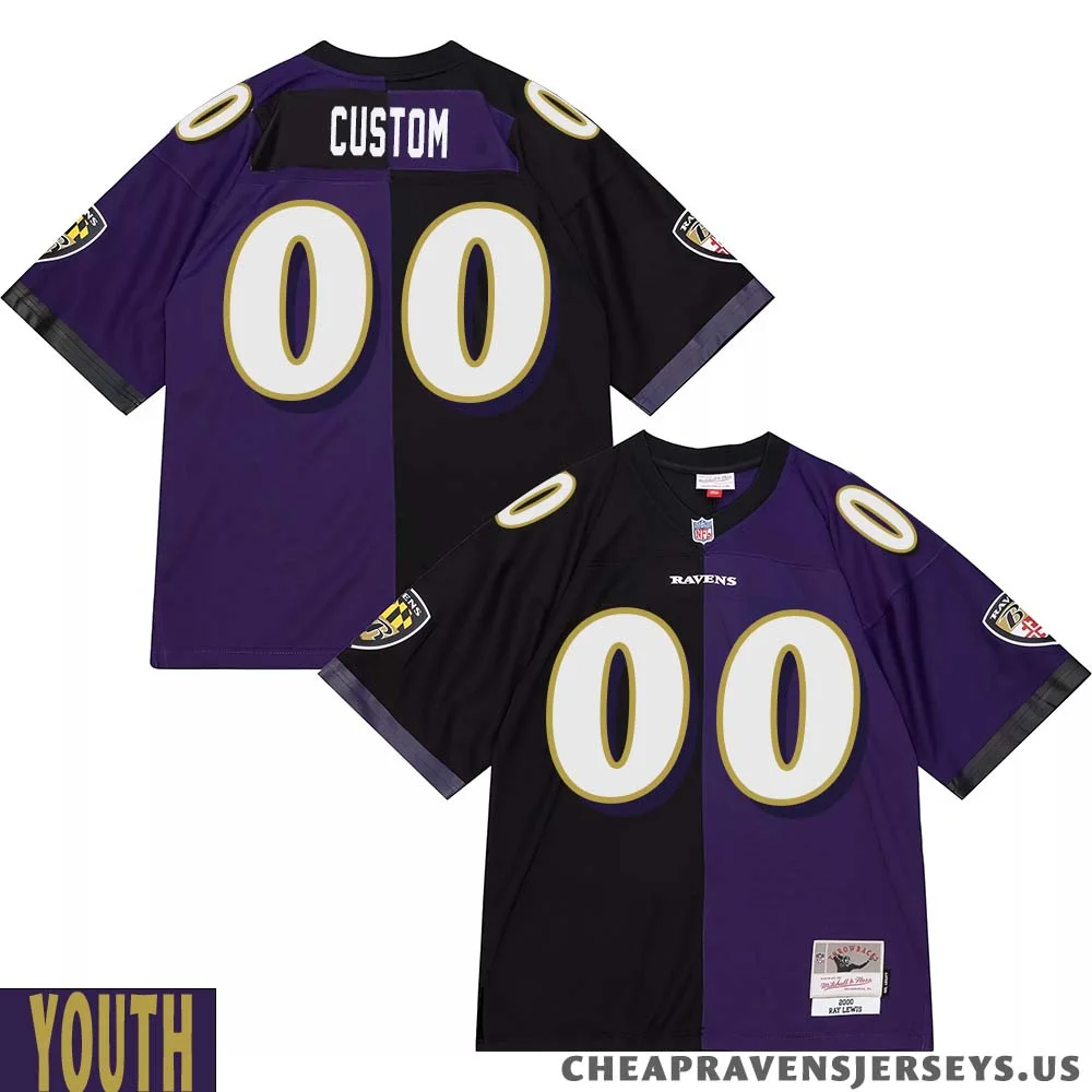 Custom Split Legacy Baltimore Ravens 2000 Jersey -