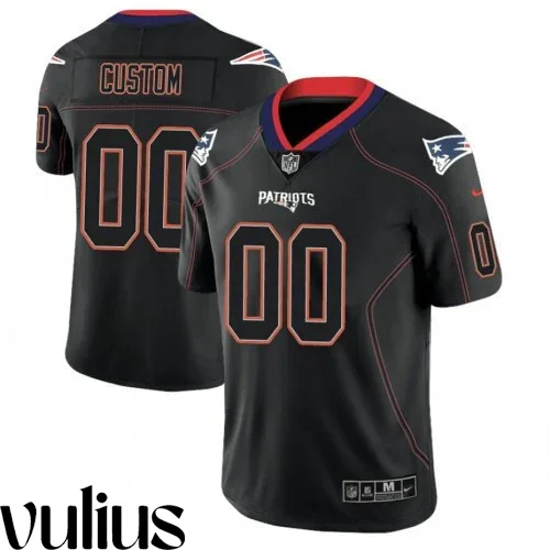 Customizable Patriots Jersey, Black Men's Jersey, 2018 Lights Out Color Rush Limited Jersey -