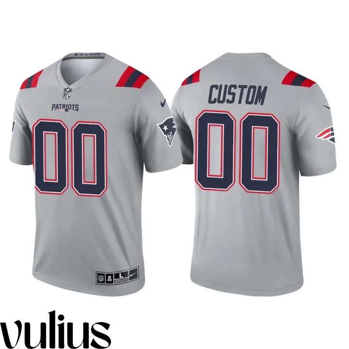 Customizable Patriots Jersey, Grey Men's Jersey, 2021 Inverted Legend Jersey -