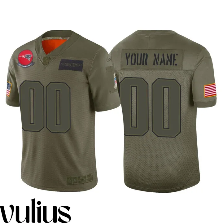 Customizable Patriots Jersey, Olive Men's Jersey, 2019 Salute to Service Jersey -