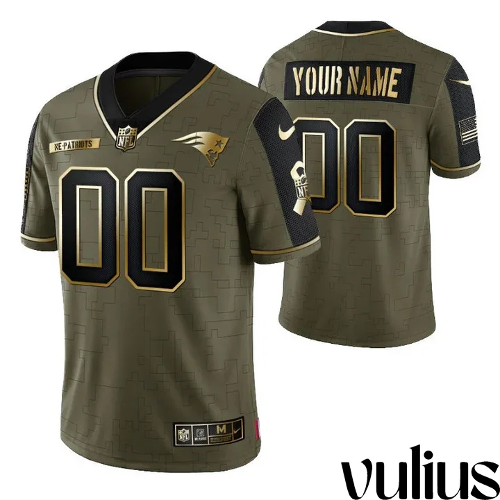 Customizable Patriots Jersey, Olive Men's Jersey, 2021 Salute to Service Jersey -