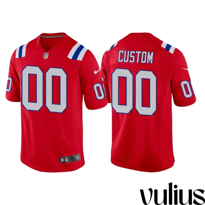 Customizable Patriots Jersey, Red Men's Jersey, Alternate Game Jersey -