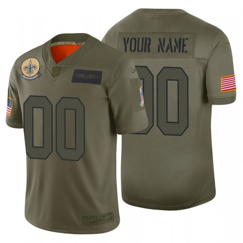 Saints Custom Jersey for Men #00 Custom New Orleans Saints Camo 2019 Salute to Service Limited Jersey -