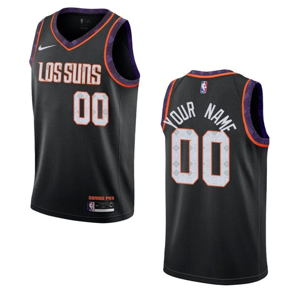 Men's 2019-20 Phoenix Suns #00 Custom City Swingman- Black Jersey -