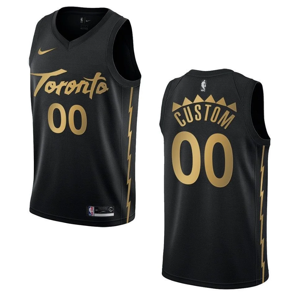 Men's 2019-20 Toronto Raptors #00 Custom City Edition Swingman- Black Jersey -