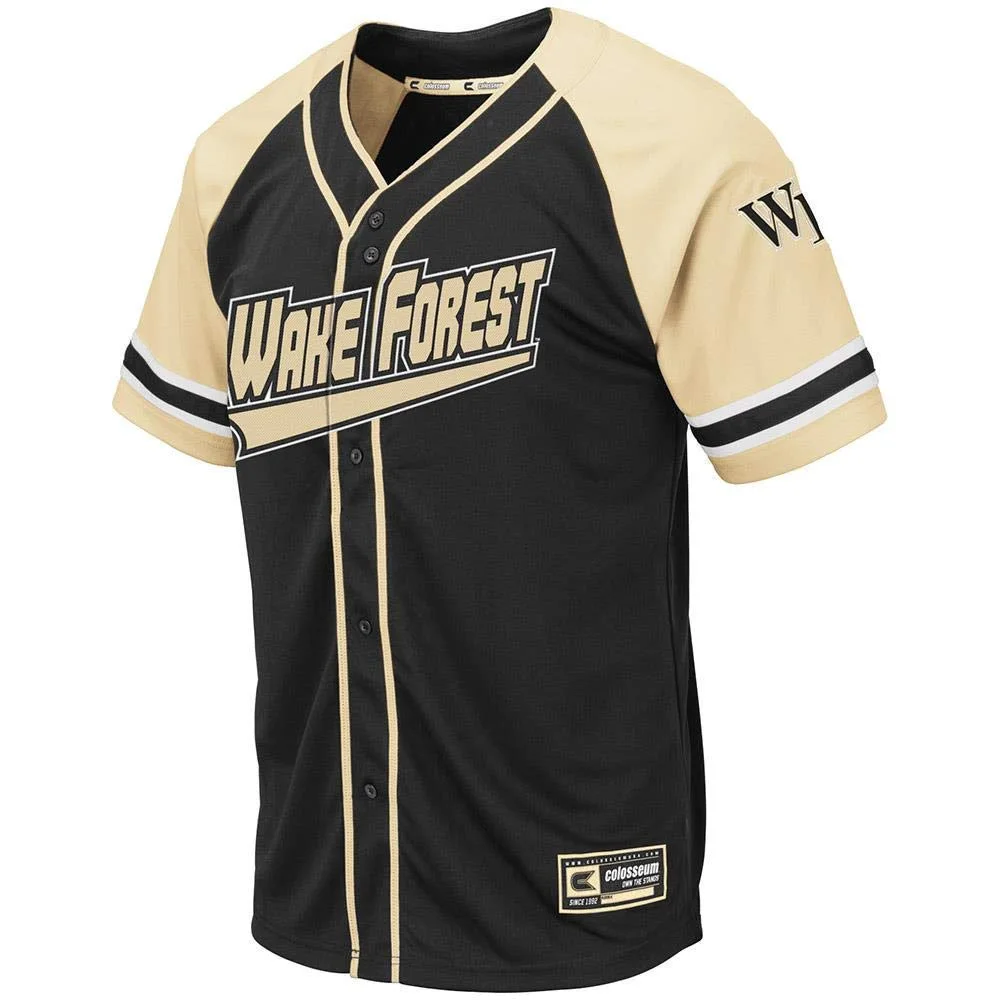 Men's Colosseum Custom Wake Forest Demon Deacons Wallis Baseball Jersey -