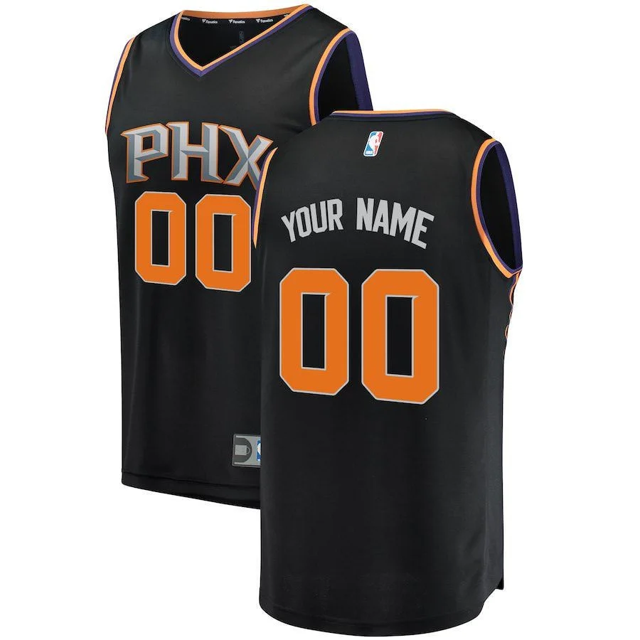 Men's Custom Black NBA Phoenix Suns Jersey -