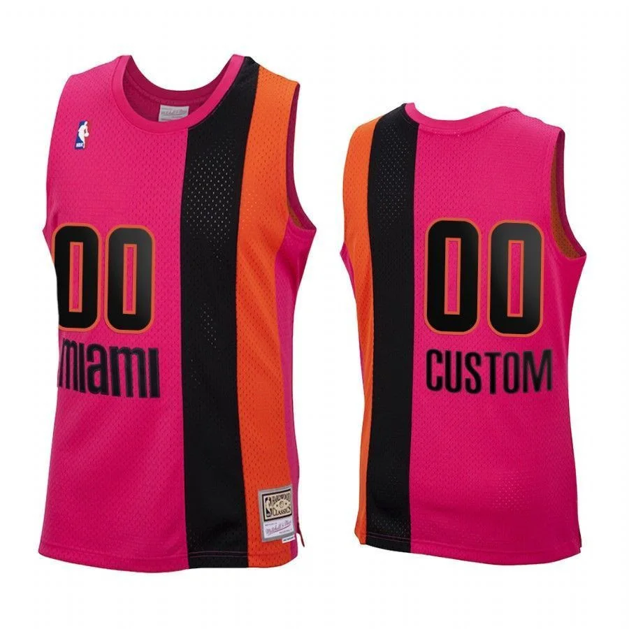 Men's Custom Jersey â€“ Custom Miami Heat Pink Jersey 2020 Reload Classic -