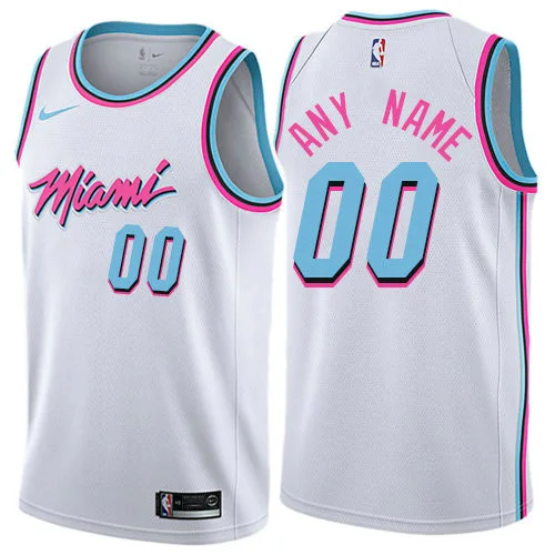Men's Custom Miami Heat City Edition Jersey - White -