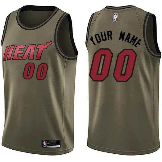 Men's Custom Miami Heat Swingman Green Salute to Service Jersey -