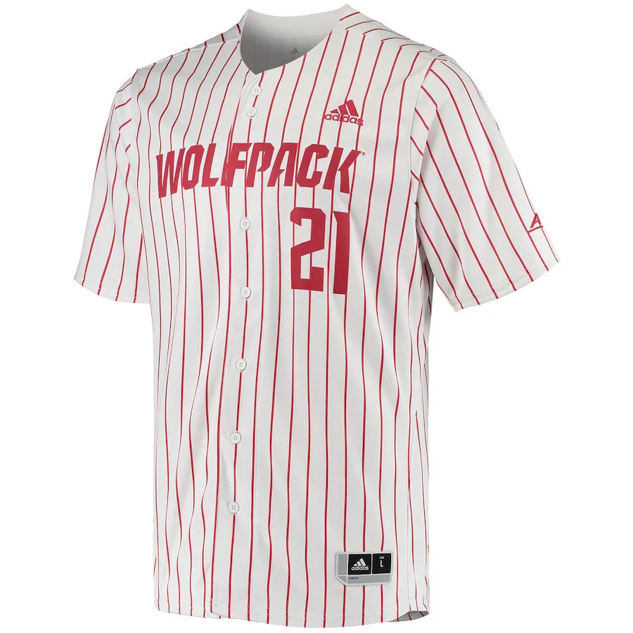 Men's Custom NC State Wolfpack  Baseball Jersey - White
