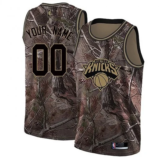 Men's Custom New York Knicks Swingman Camo Realtree Collection Jersey -