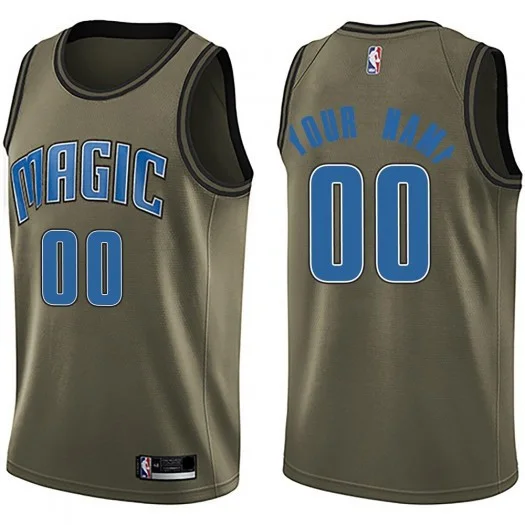 Men's Custom Orlando Magic Swingman Green Salute to Service Jersey -