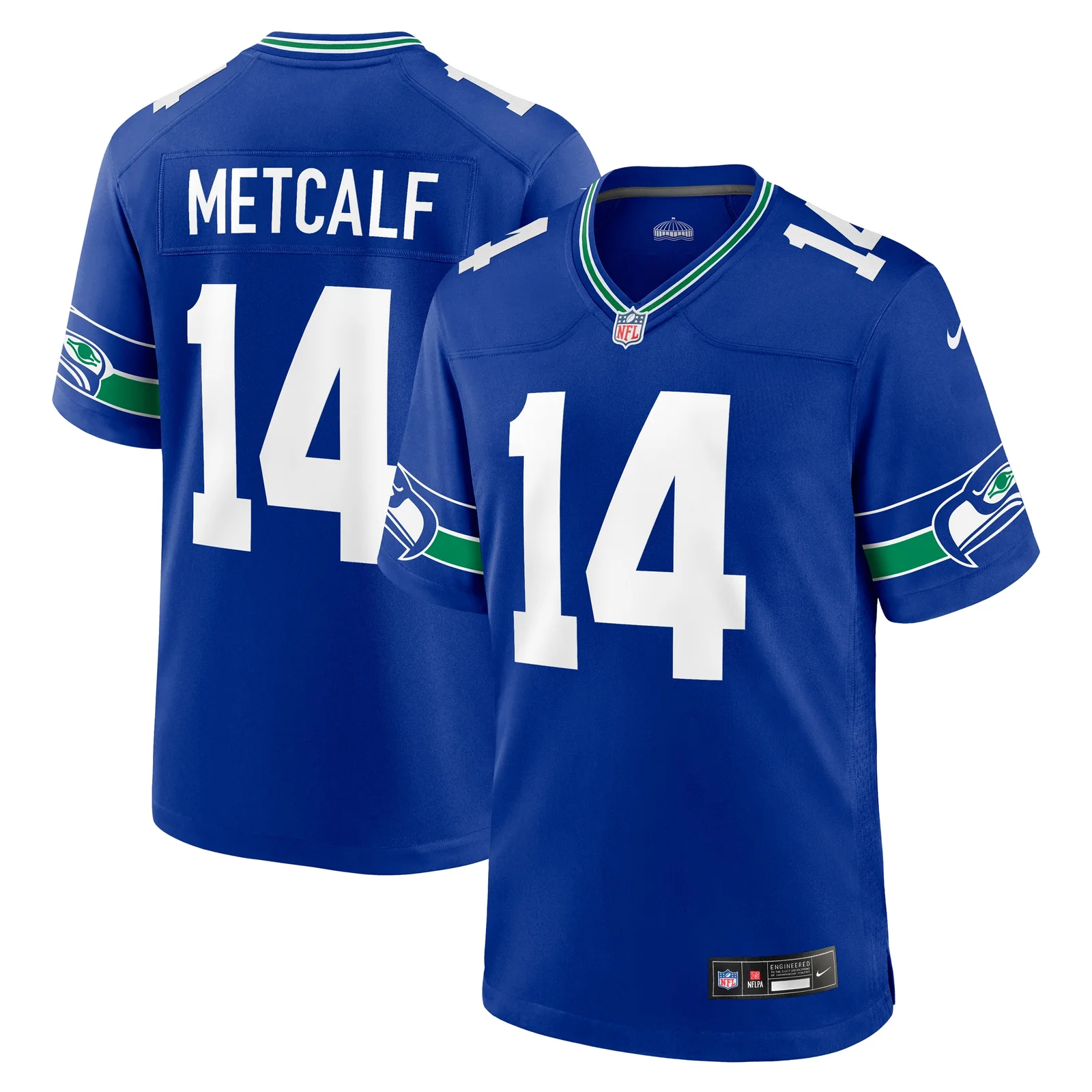 Men's DK Metcalf Seattle Seahawks Throwback Player Game Jersey - Royal -