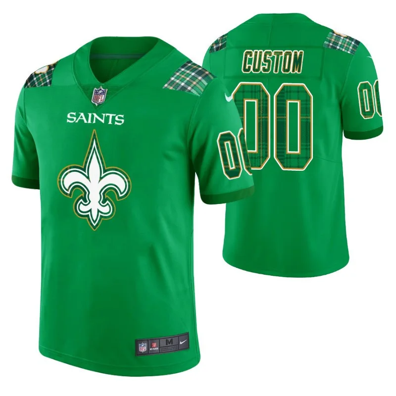 Saints Custom Jersey for Men - New Orleans Saints Custom Kelly Green St. Patrick's Day Jersey -