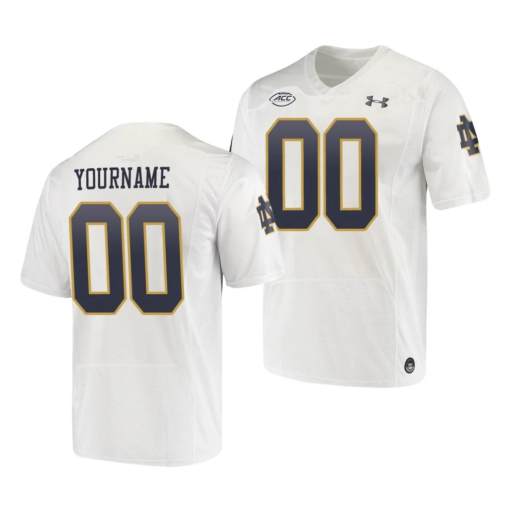 Men's Notre Dame Fighting Irish Custom White  College Football Playoff Jersey