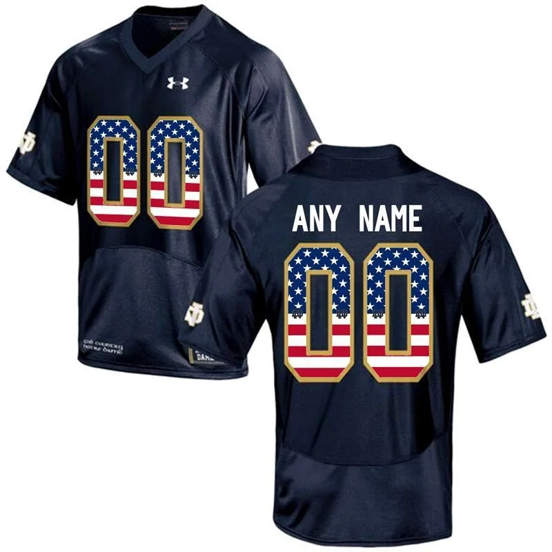 Men's Notre Dame Fighting Irish Navy Blue Custom College Football Limited Jersey , Notre Dame Football Jersey Custom -