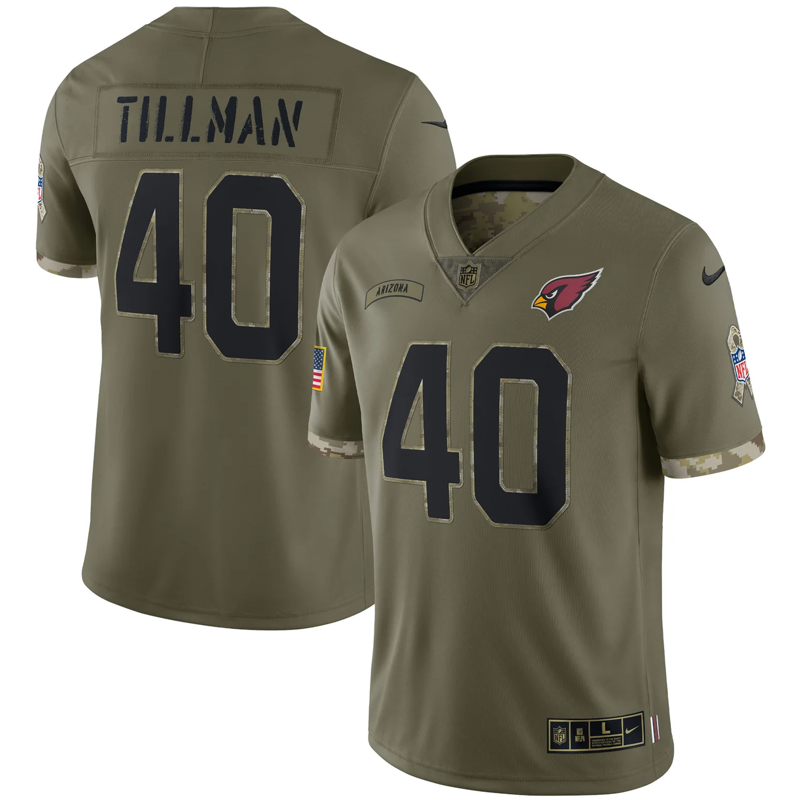 Men's Pat Tillman Arizona Cardinals 2022 Salute To Service Retired Player Limited Jersey - Olive -