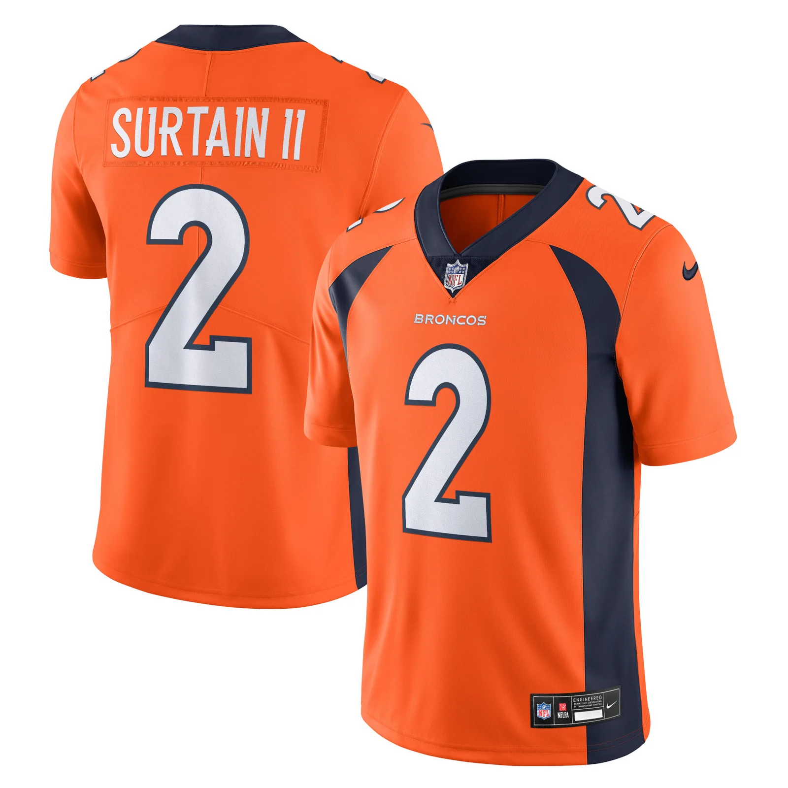Men's Patrick Surtain II Denver Broncos  Vapor Untouchable Limited Jersey - Orange -