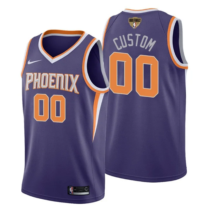 Men's Phoenix Suns 2021 NBA Finals #00 Custom Purple Jersey Icon Swingman -