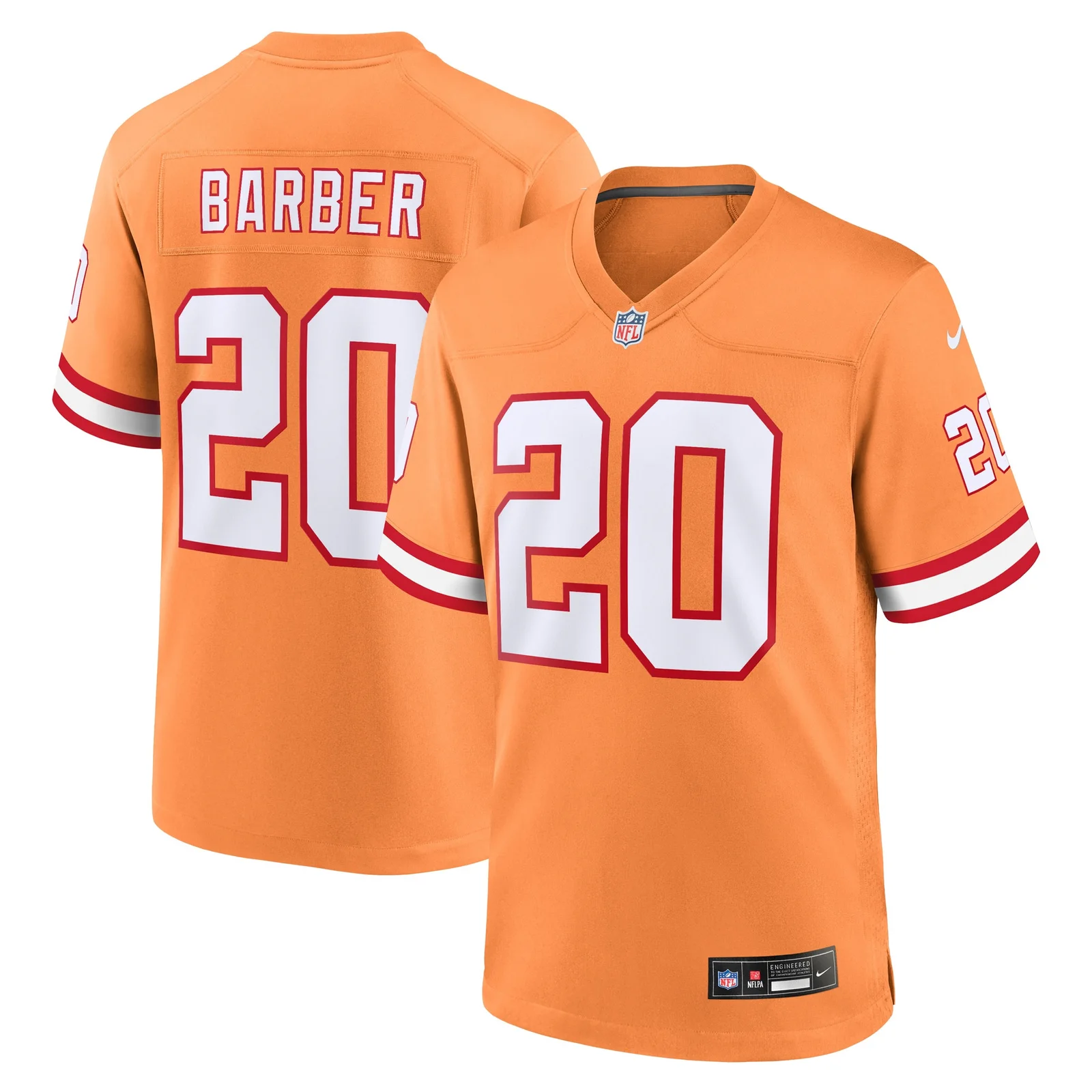 Men's Ronde Barber Tampa Bay Buccaneers Throwback Game Jersey - Orange -
