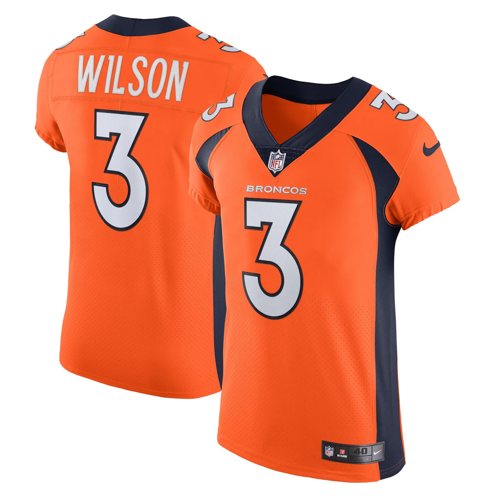 Men's Russell Wilson Denver Broncos Vapor Elite Jersey - Orange -