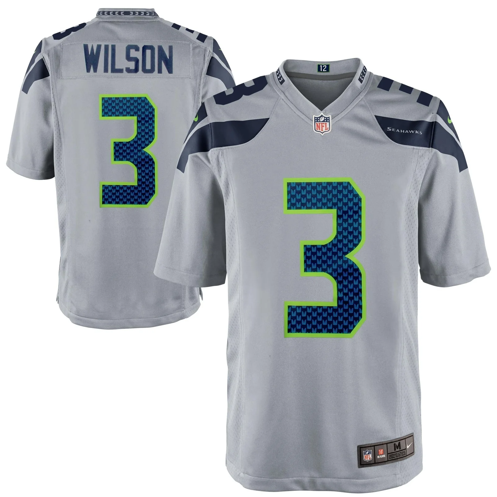 Men's Russell Wilson Seattle Seahawks Alternate Game Jersey - Gray -