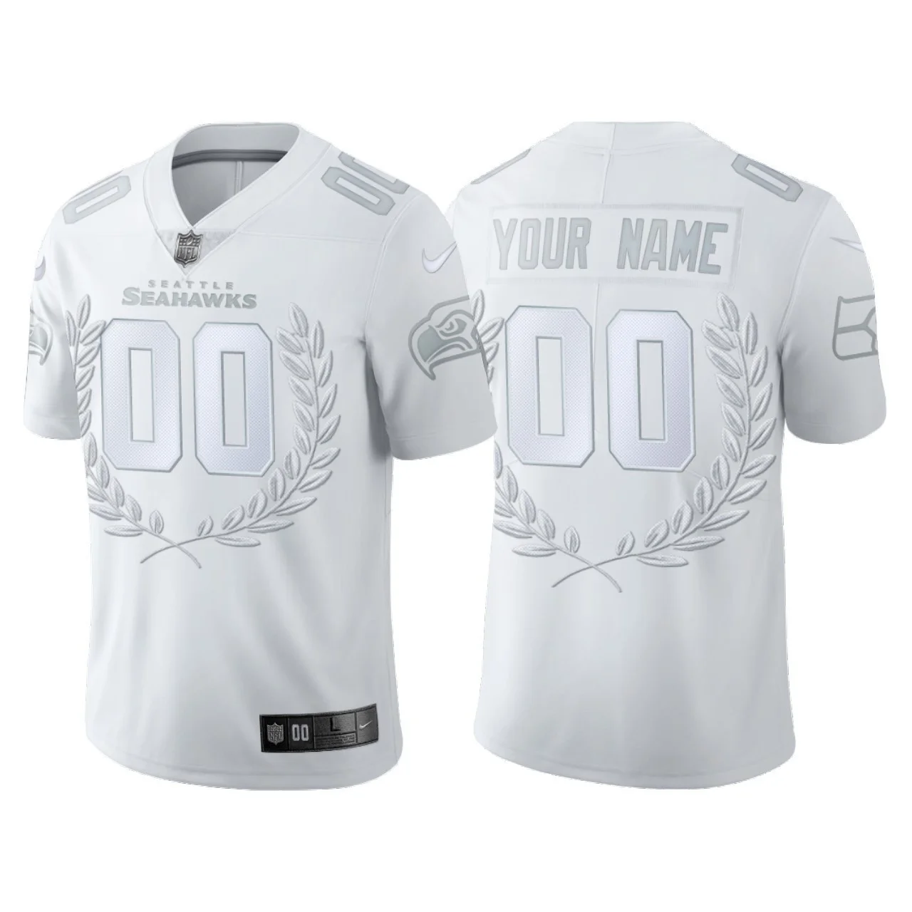 Men's Seattle Seahawks #00 Custom White limited edition Jersey -