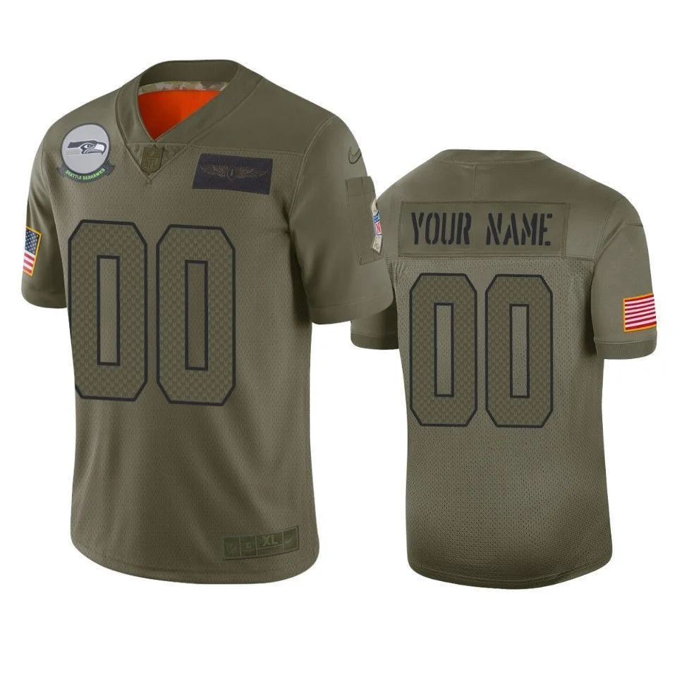 Men's Seattle Seahawks Custom Camo 2019 Salute to Service Limited Jersey -