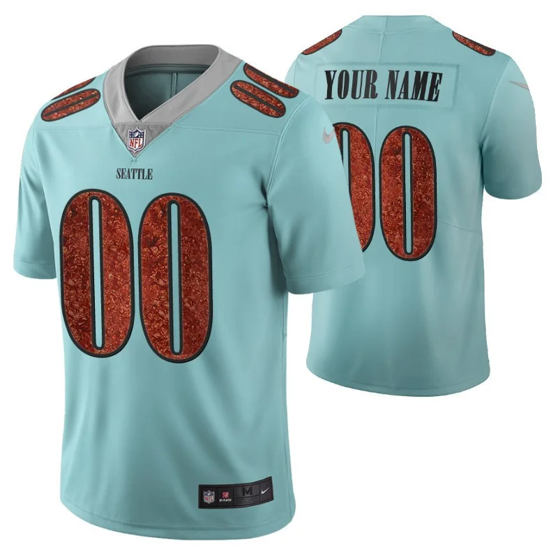 Men's Seattle Seahawks Custom Light Blue City Edition Vapor Limited Jersey -