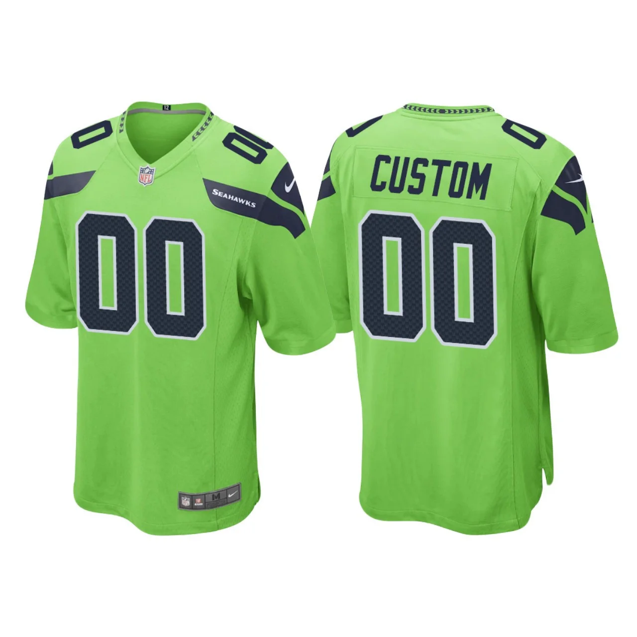 Men's Seattle Seahawks Green Color Rush Legend Customized Jersey -