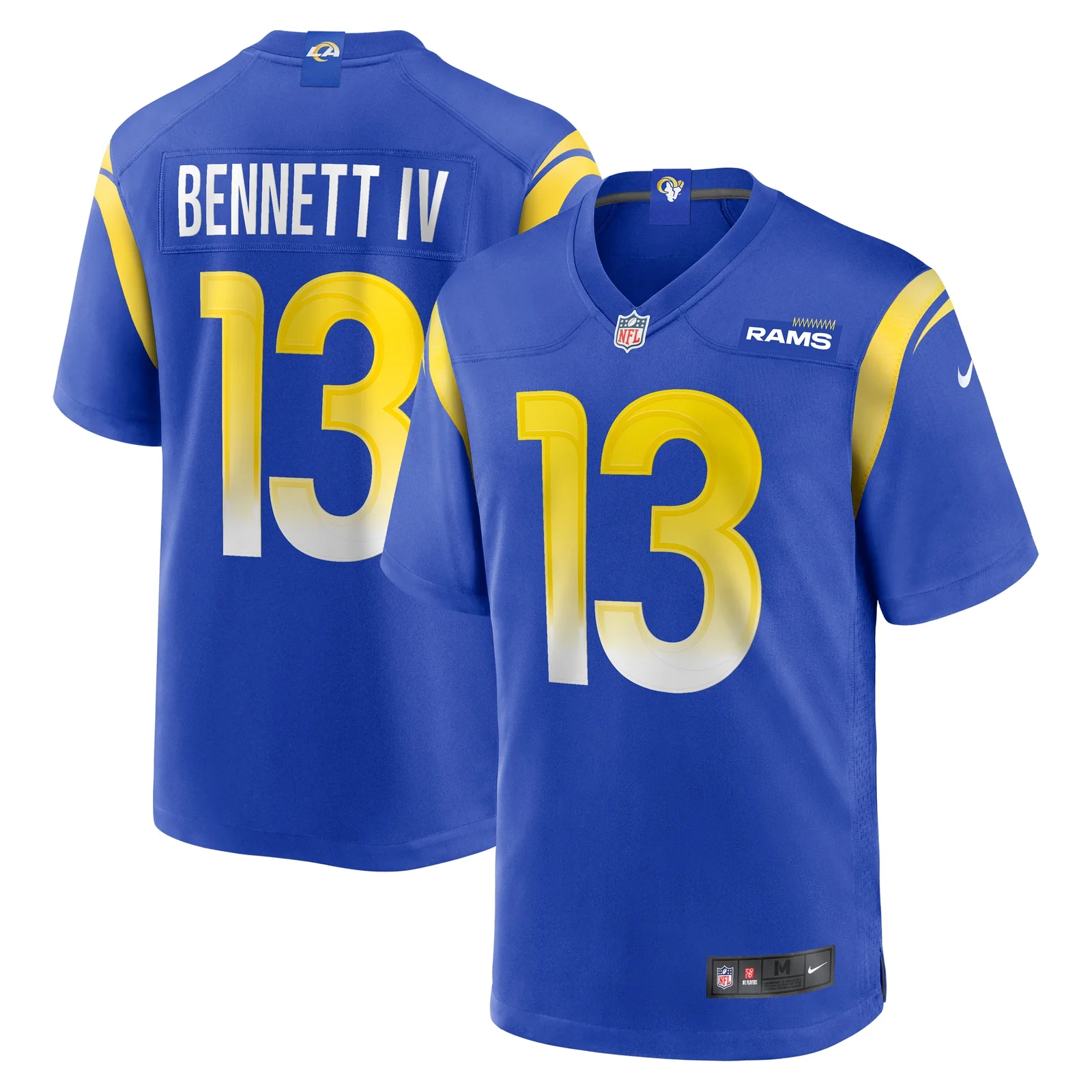 Men's Stetson Bennett Los Angeles Rams Team Game Jersey - Royal -