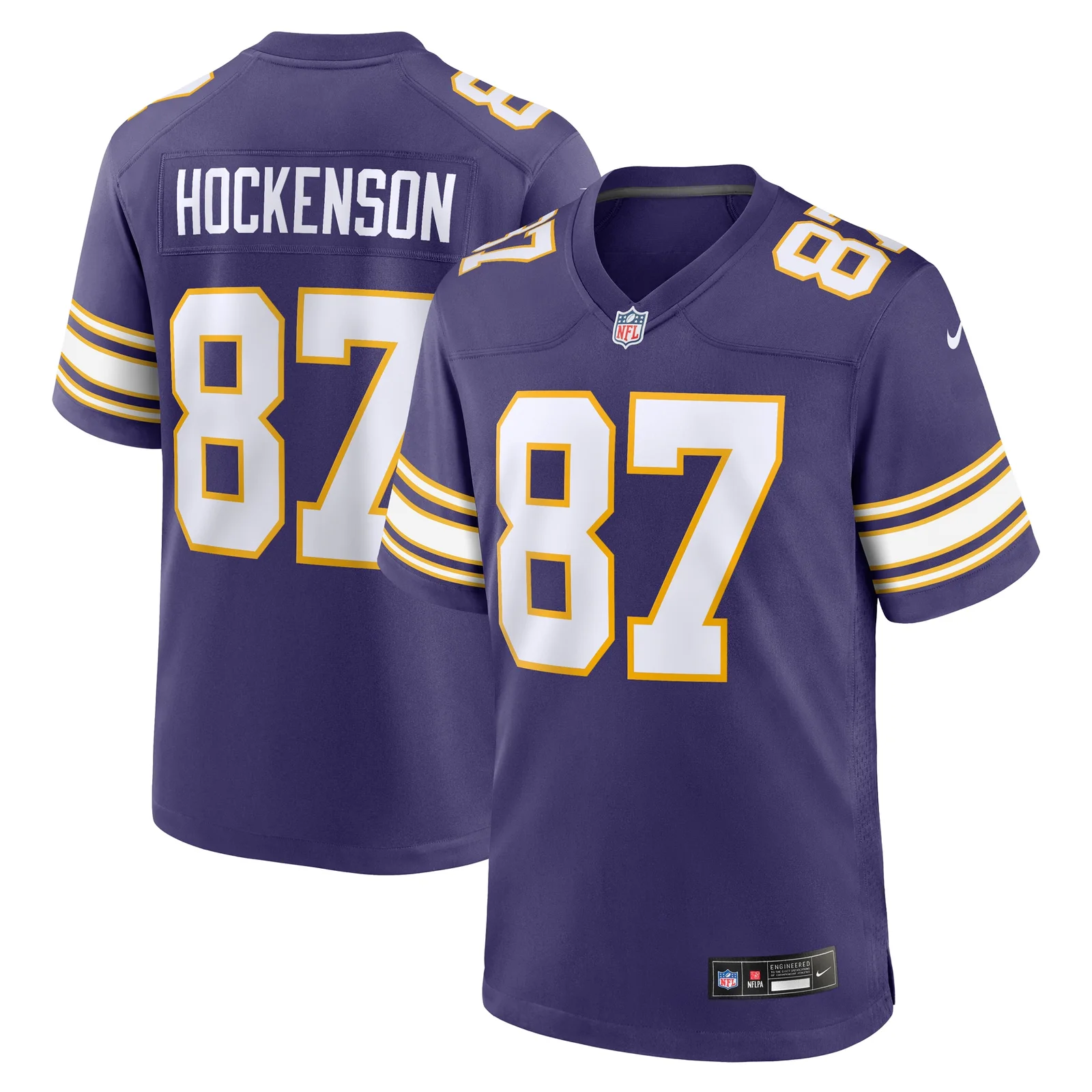 Men's T.J. Hockenson Minnesota Vikings Classic Player Game Jersey - Purple -