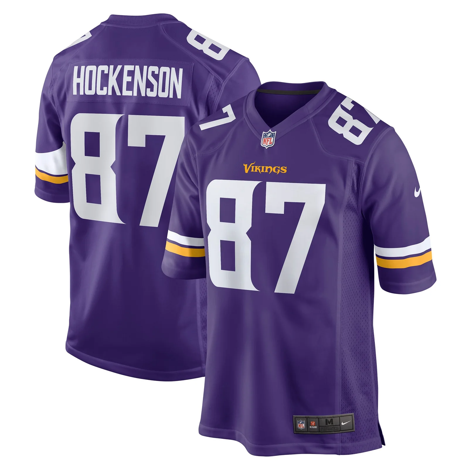 Men's T.J. Hockenson Minnesota Vikings Game Player Jersey - Purple -