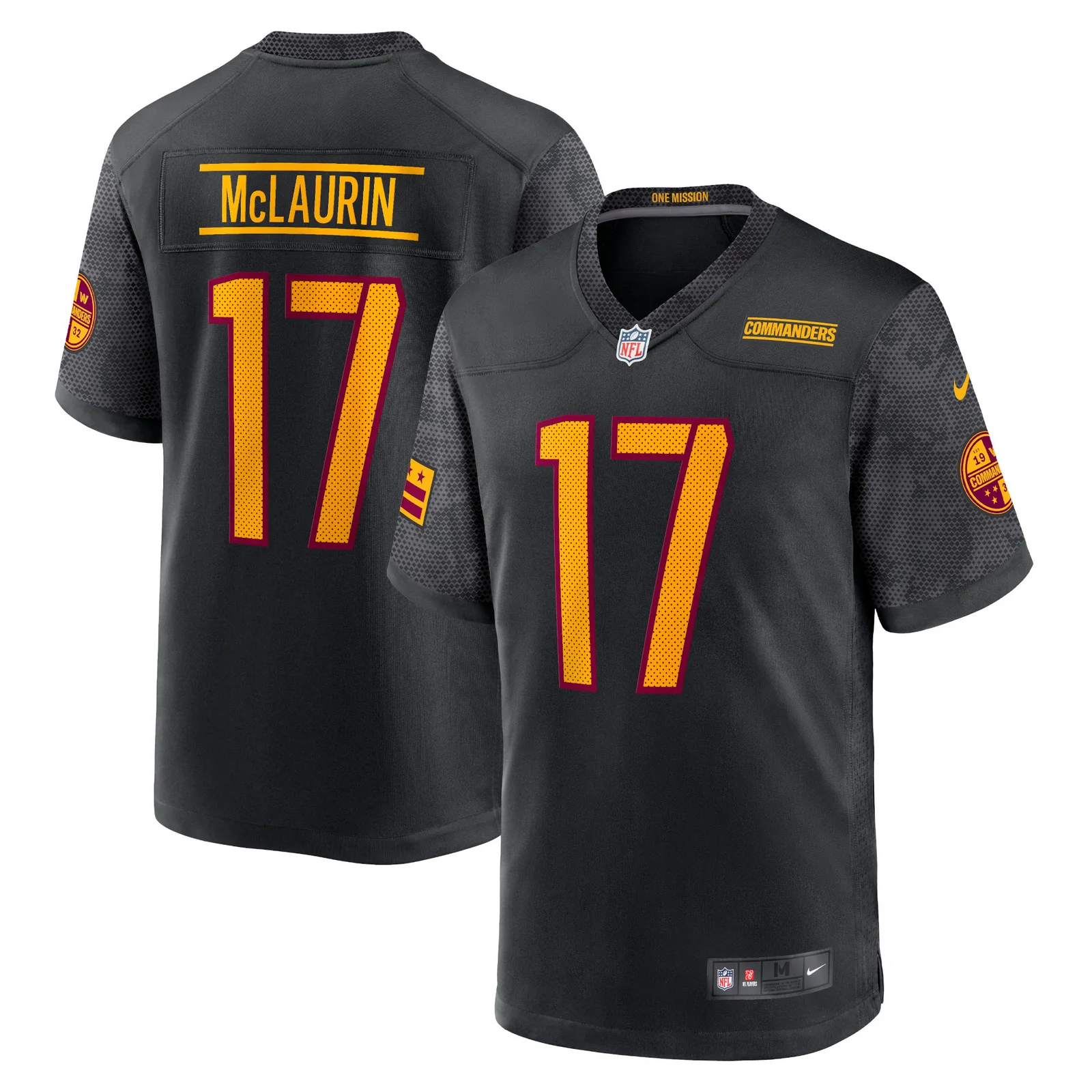 Men's Terry McLaurin Washington Commanders Alternate Game Player Jersey - Black -