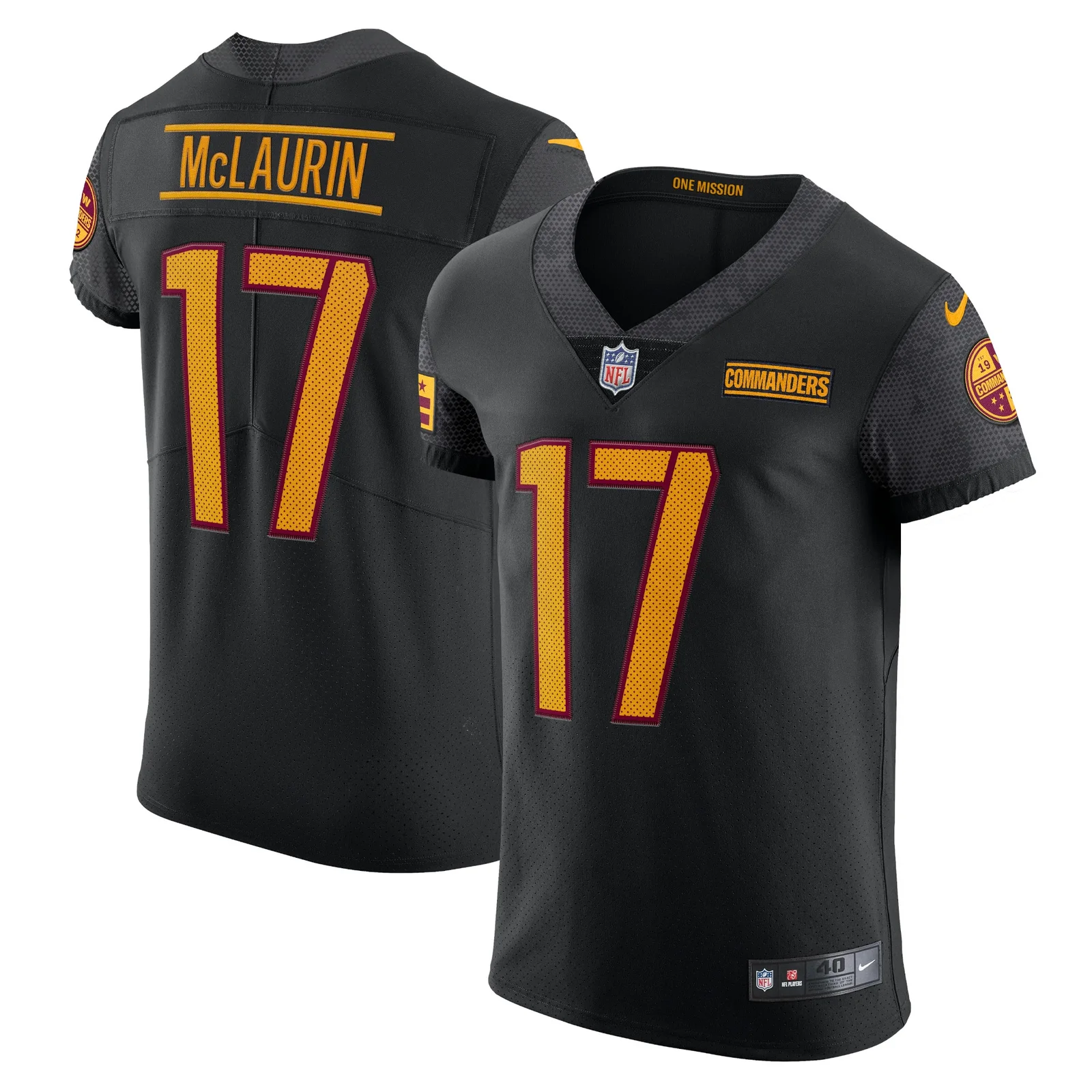 Men's Terry McLaurin Washington Commanders Alternate Vapor Elite Jersey - Black -