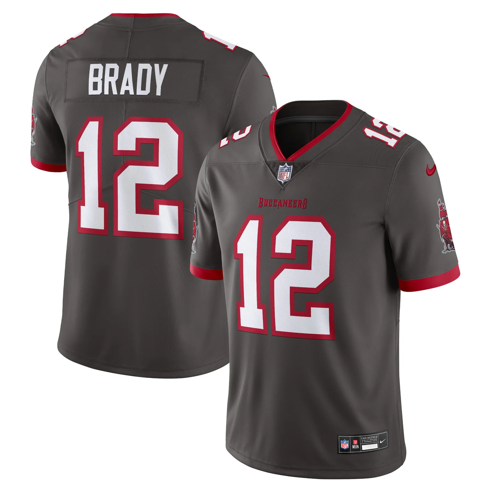 Men's Tom Brady Tampa Bay Buccaneers Alternate Vapor Untouchable Limited Jersey - Pewter -