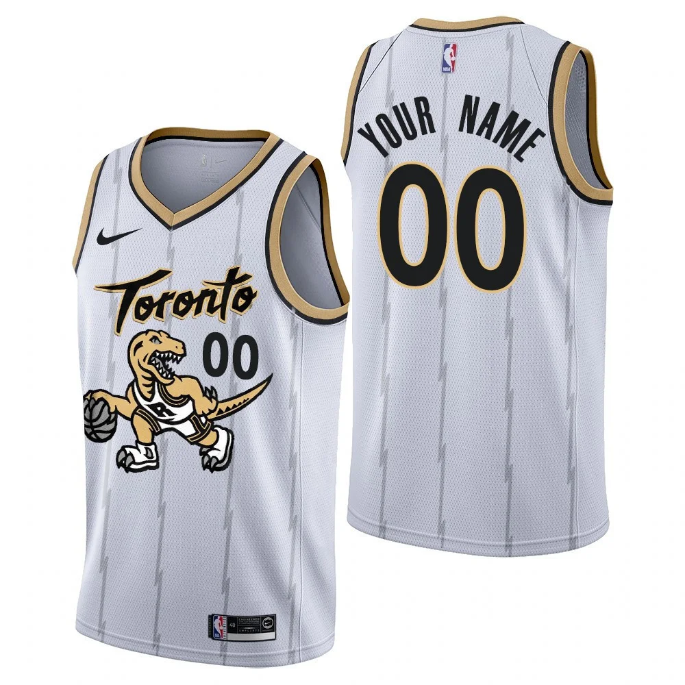 Men's Toronto Raptors #00 Custom 2021-22 City Edition White Jersey -