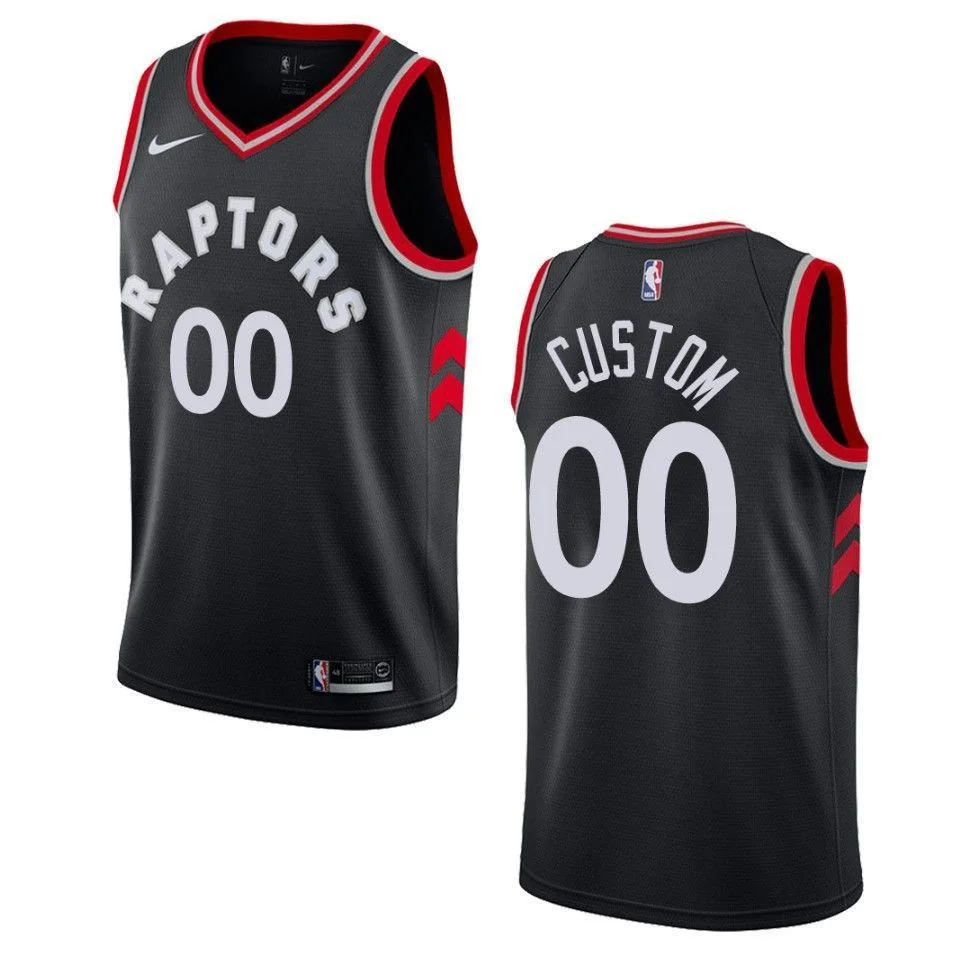 Men's Toronto Raptors #00 Custom Statet Swingman Jersey - Black , Basketball Jersey -