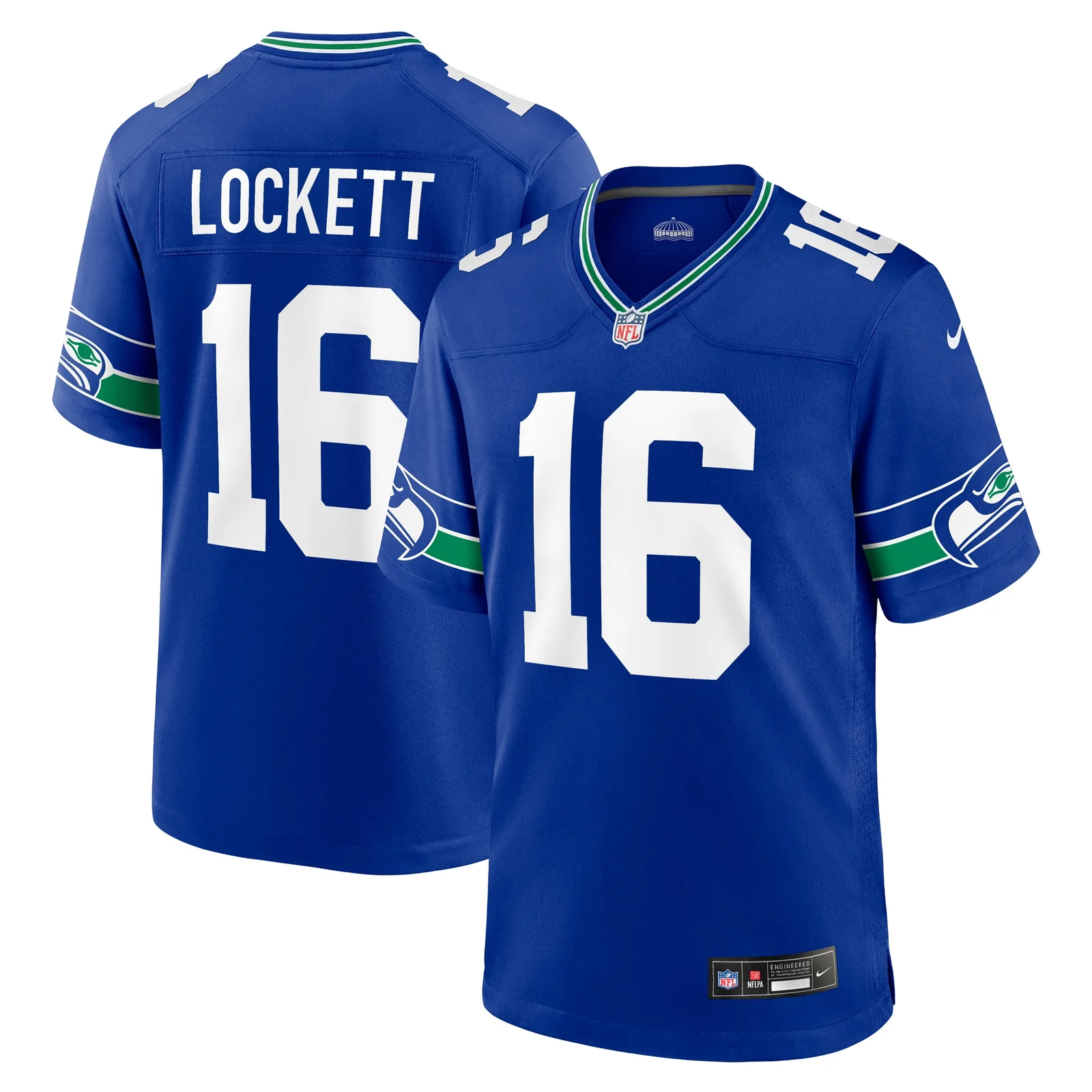 Men's Tyler Lockett Seattle Seahawks Throwback Player Game Jersey - Royal -
