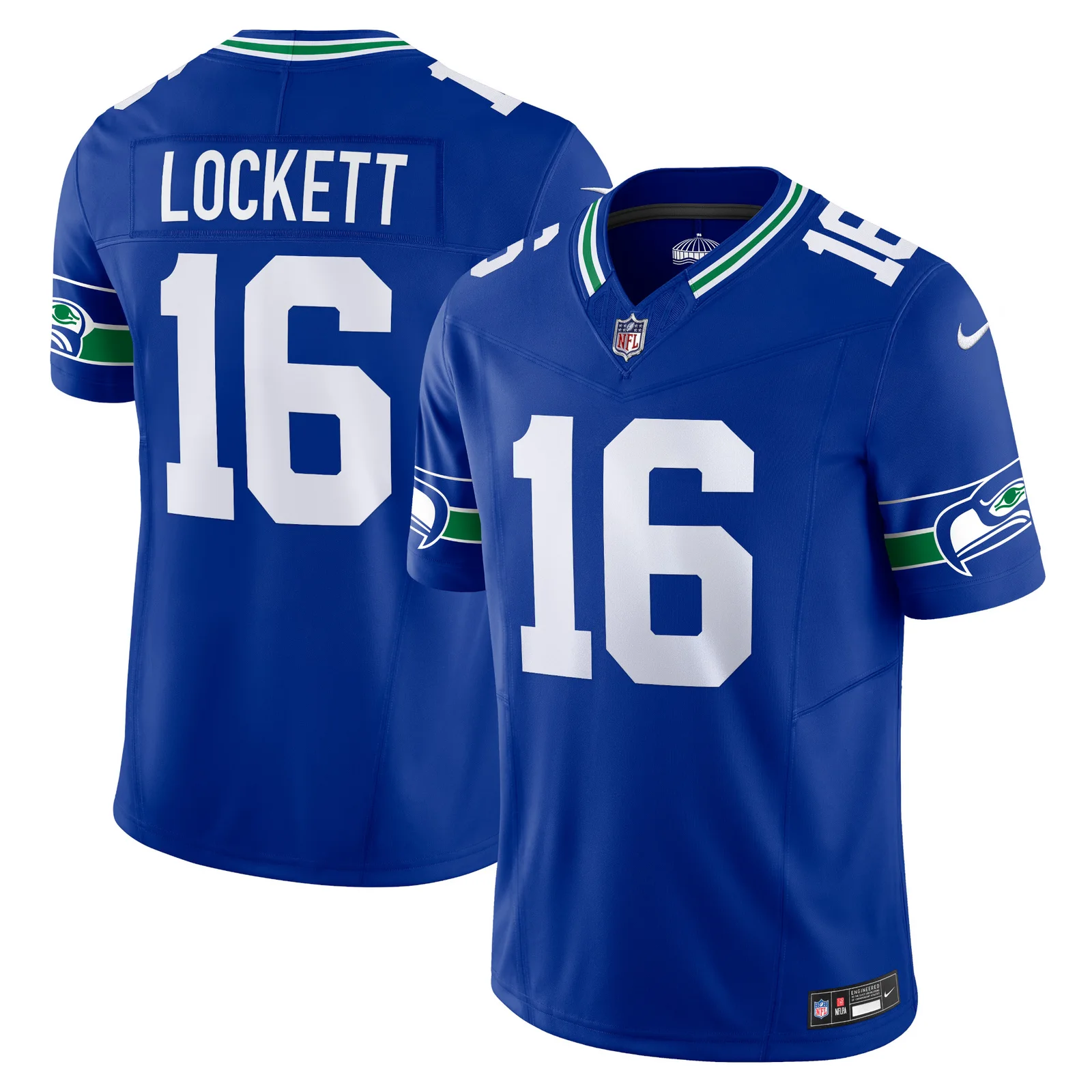 Men's Tyler Lockett Seattle Seahawks Throwback Vapor F.U.S.E. Limited Jersey - Royal -