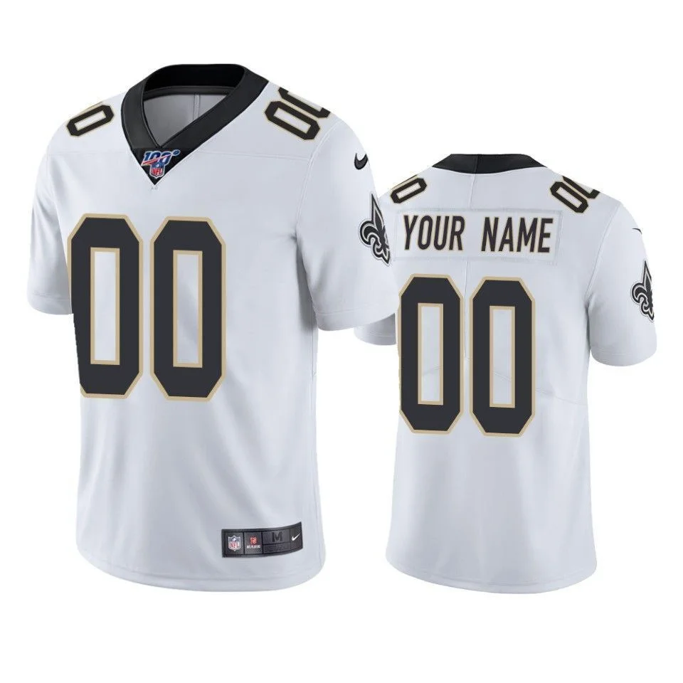 Saints Custom Jersey for Men White New Orleans Saints Custom Game Jersey -