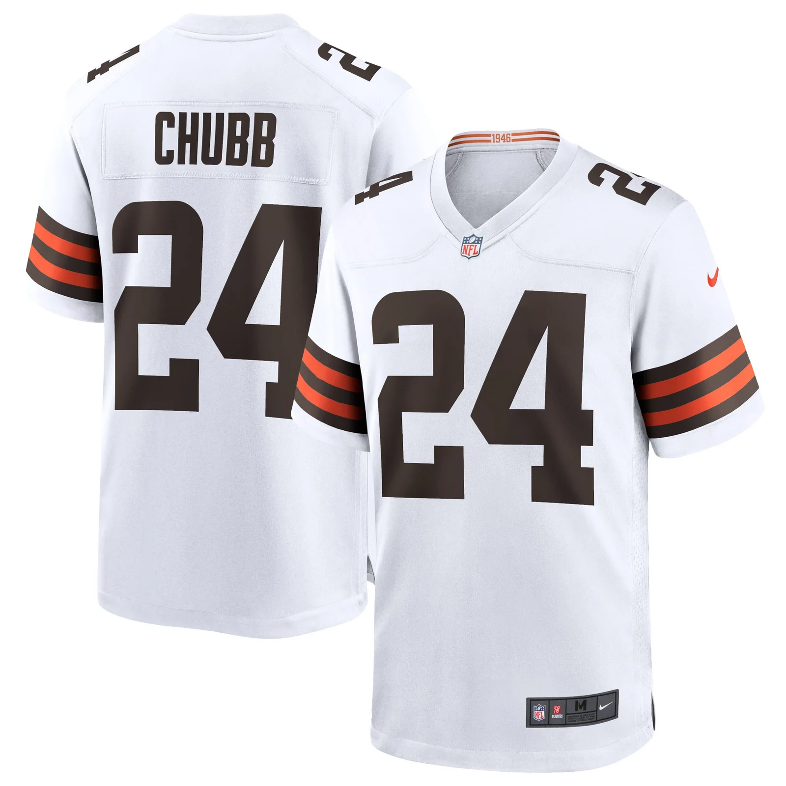 Men'sNick Chubb Cleveland Browns Game Jersey - White -